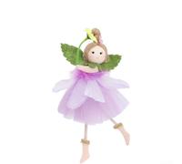 Décoration de fée printanière avec jupe en tulle, décoration à suspendre pour fête, mariage, pendentif ange fille en polyester, rose, violet, jaune, vert (violet)