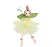 Décoration de fée printanière avec jupe en tulle, décoration à suspendre pour fête, mariage, pendentif ange fille en polyester, rose, violet, jaune, vert (jaune)