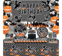Décoration de fête d'anniversaire motif dragon, toile de fond, assiettes, assiettes à dessert, tasses, serviettes, nappes, ballons, pailles, pour 20 invités