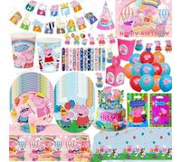 Décoration de fête d'anniversaire Peppa Pig, ballon George, gobelet, assiette, bannière, cadeau pour filles, accessoires de fête, fournitures pour baby shower 23pcs balloons-4