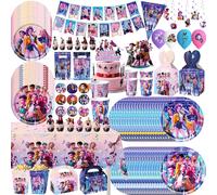 Décoration de fête d'anniversaire, personnage d'anime, vaisselle, assiette, tasse, ballon, ensemble de bannière, toile de fond, sac cadeau, porte-clés, fournitures de fête 16pcs balloons