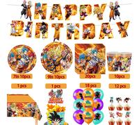 Décoration de fête d'anniversaire sur le thème de Dragon Ball, fournitures de fête Anime Goku, ensemble de ballons, décoration de gâteau, cadeau d'anniversaire pour enfants, baby shower Balloon 6pcs 1