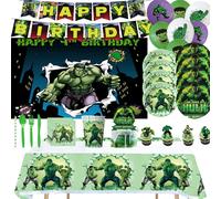 Décoration de fête d'anniversaire sur le thème du héros Hulk de dessin animé, vaisselle jetable, assiettes, ballons, fournitures de fond, accessoires de photographie, cadeau Background1.5x1m1pc