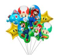 Décoration de fête - INBOXXARTY - Super Mario - 8 Ballons - Multicolore - Hélium