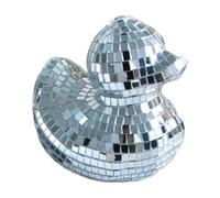 Décoration de gâteau boule disco - Décoration de gâteau en forme de canard miroir, décoration créative en verre, décoration de dessert | Style sculpture brillante idéale pour les mariages, vacances