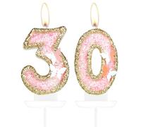 Décoration de gâteau d'anniversaire 30 ans en forme de papillon - Bougies roses et dorées pour gâteau d'anniversaire 30 ans de filles - Pour fête sur le thème des papillons