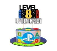 Décoration de gâteau d'anniversaire sur le thème des jeux vidéo, consoles de jeu scintillantes - Topper de cupcake, décoration de gâteau de jeu parfaite pour les garçons et les filles de 6-12 ans