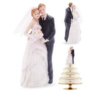 Décoration de Gâteau de Mariage Figurine SYTTNUM Couple de Mariés Gâteaux Figurines de Gâteau de Mariage Décoration de Gâteaux de Saint-Valentin(Tenant la Main Couple)