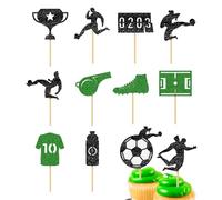Décoration de gâteau en forme de ballon de football 2D - Drapeaux de cupcakes sportifs | Pour jeux scolaires, célébrations, événements, anniversaires, hommes, garçons, fans