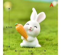 Décoration De Gâteau Lapin Miniaturre, Figurine De Pâques Lapin Animal Fée Jardin Résine Artisanat Mini Maison Bureau Ornement