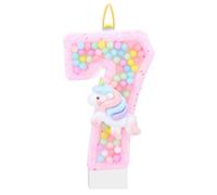 Décoration de Gâteau Numérotée Licorne, Bougies d'Anniversaire à Thème Licorne Décoration Gâteau à Thème Dessin Animé Fournitures de Fête d'Anniversaire pour Filles (7)