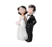 Décoration de Gâteau pour Couple de Mariés, Figurine de Mariée et Marié Décoration Gâteau Mariage Figurines de Mariés Dans en Résine pour Décoration de Tables/Gâteaux, 12x6x4 cm