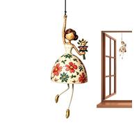 Décoration de jardin à suspendre Motif danseuse fantaisiste | Moulin à vent fantaisiste en résine 18 cm 160 g - Décoration à suspendre pour porche, terrasse, fenêtre, jardin de chalet.
