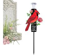 Décoration de Jardin avec Piquet | Panneau Métallique Facile à Installer Oiseau Rouge | Piquet commémoratif solaire Cardinal | pour décoration intérieure esthétique nature printemps ferme