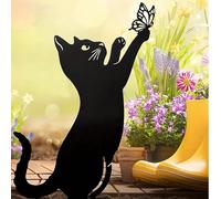 Décoration de jardin charmante, sculpture décorative de silhouette de chat mignonne et créative, convient aux passionnés de jardinage et aux amateurs de décoration d'intérieur, applicable pour les act