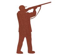 DÉCORATION DE JARDIN CHASSEUR EN ACIER CORTEN, PATINÉ, CADEAU DE CHASSE