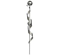 Décoration de jardin en acier inoxydable, piquet de parterre design, spirale, boule, piquet de terre, H 140 cm