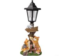 Décoration de jardin en forme de chat mignon - Lampes solaires d'extérieur - Statue en résine étanche pour décoration de pelouse - 35,5 cm