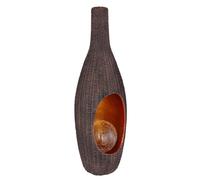 Décoration de jardin lumière solaire pour décoration extérieure design Lampe solaire rotin -optik couleur or avec boule de verre, brun craquelé, LED blanc chaud, LxH 14,3x45,5 cm