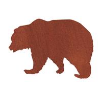 DÉCORATION DE JARDIN OURS EN ACIER CORTEN, PATINÉ, GRANDE FIGURINE OURS