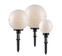 Décoration de jardin Piquet de terre Lampe de jardin LED Lampe de terrasse Lampe sphérique Lampe extérieure, 5m de câble + prise, plastique blanc noir, 10,5W 1055lm blanc chaud, D 20 cm, 30 cm, 40 cm,