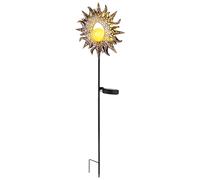 Décoration de jardin pour extérieur soleil lampes solaires pour extérieur lampe solaire de jardin, boule de verre craquelé, couleur rouille, LED blanc chaud, LxH 24,2x81,5 cm