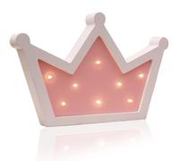 Décoration de la couronne avec lumière LED Princesse décor mural Batterie Batterie Opération en bois Princesse Night Light For Children's Child's Living Room Married Birdons d'anniversaire, Enseignes