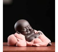 Décoration de la maison en argile violette porte-bonheur Maitreya pour animaux de compagnie, pot de fleur créatif, bonsaï, petite statue de Bouddha en céramique, artisanat de table à thé (couleur : B)