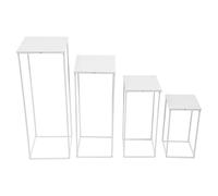 Décoration de mariage - Lot de 4 supports de plantes - En métal - Décoration de table de mariage - 45 cm + 60 cm + 75 cm + 90 cm - Colonne de fleurs blanche - Colonnes amovibles - Décoration de vase