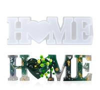 Décoration de Moules en Silicone Family,Ornements de Moules en Silicone, Love Home Family Moules en Résine Époxy pour Le Bricolage,pour DIY, décoration murale (Accueil)