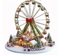 Décoration de Noël à suspendre avec logo en forme de grande roue en acrylique pour la maison, le bureau, le salon, la chambre à coucher, les vacances (rouge, 22 cm)
