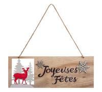 Décoration de Noël à suspendre en bois Jeanne - Beige