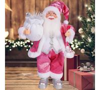 Décoration de Noël à suspendre - Statue de Père Noël debout dans une grille d'eau - Sac de rangement équipé d'épicéa vert et de baies rouges - Fête de Noël d'hiver à la maison (A, taille unique)
