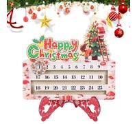 Décoration de Noël avec compte à rebours de 25 jours - Figurines de Père | Panneau de compte à rebours de Noël pour chambre à coucher, salle à manger, cheminée, table d'entrée et bureau