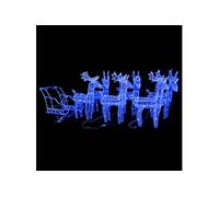 vidaXL Décoration de Noël – Rennes et traîneau – 320 LED – Acrylique