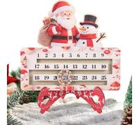 Décoration de Noël Compte à rebours Centre de table en bois 25 jours avec | Panneau de Noël avec compte à rebours pour chambre, salon, cheminée, entrée, table, étagère et bureau