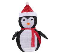 DéCoration De NoëL DéCoration De NoëL ExtéRieure ImperméAble Et Pliable 2,3 Pieds Pingouin Lumineux avec Minuterie AlimentéE par Batterie 40 LED LumièRes De NoëL pour Patio Jardin FêTe DéCor