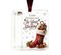Décoration de Noël en acrylique avec velours | Ruban, boule de rangement créative pour billets roulés, décoration surprise festive pour couronne d'arbre de cheminée,