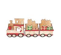 Décoration de Noël en bois Santa Train - Beige et rouge