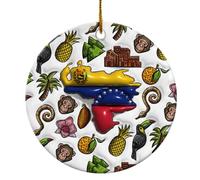 Décoration De Noël En Céramique Venezuela Pendentifs De Noë 7.3CM | Souvenir pendentifs en porcelaine festive et cadeau décoration de Noël Pour maman papa