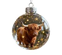 Décoration de Noël en Cristal de la Collection Wildlife Wonders, Boules de Noël en Plastique Transparent Décorations de Noëls Animalière en 3D, Décoration de Sapin d'Hiver avec Étoiles Scintillantes