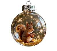 Décoration de Noël en Cristal de la Collection Wildlife Wonders, Boules de Noël en Plastique Transparent Décorations de Noëls Animalière en 3D, Décoration de Sapin d'Hiver avec Étoiles Scintillantes