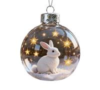 Décoration de Noël en Cristal de la Collection Wildlife Wonders, Boules de Noël en Plastique Transparent Décorations de Noëls Animalière en 3D, Décoration de Sapin d'Hiver avec Étoiles Scintillantes