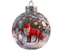 Décoration de Noël en Cristal de la Collection Wildlife Wonders, Boules de Noël en Plastique Transparent Décorations de Noëls Animalière en 3D, Décoration de Sapin d'Hiver avec Étoiles Scintillantes