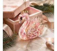 Décoration de Noël en forme d'animal en cristal synthétique - Impression plate - Décoration à suspendre pour arbre, papillon, paon, oiseau, cygne - Cadeau pour les amoureux des animaux