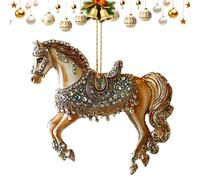 Décoration de Noël en forme de cheval en acrylique 2D - Décoration de Noël avec motif de cheval - Pour décoration de maison, de vacances, table, mur, fenêtre