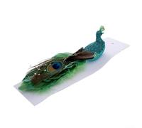 Décoration de Noël en plumes d'oiseau aux couleurs vives réalistes réutilisables en mousse et couronne d'arbre à plumes Décoration facile à suspendre Vacances saisonnières (vert)