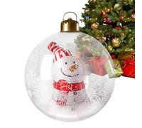 Décoration de Noël géante - Boule gonflable de 60 cm en forme de bonhomme de neige avec télécommande, décoration de vacances lumineuse, sphère extérieure en PVC, accessoire de cour festif pour jardin