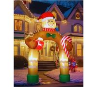 Décoration de Noël gonflable pour l'extérieur - Arc de Père Noël de 2,9 m - Avec éclairage LED - Décoration de jardin pour Noël et les fêtes de fin d'année