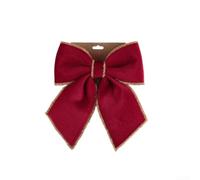 Décoration de Noël - Grands nœuds rouges pour sapin festif - Guirlande de cheminée - Nœuds en velours faits à la main - Décoration de fête de vacances - 3 tailles (vert doré, M)